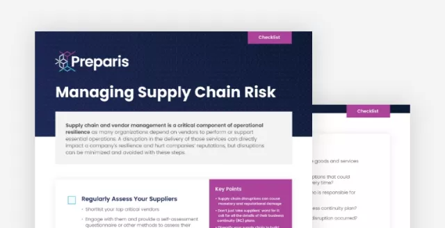 Supply Chain Resilience Checklist