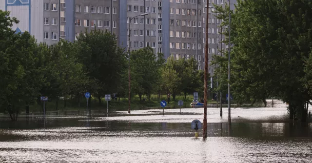Flooding in a city