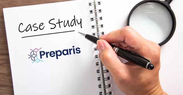 A case study with the word Preparis printed