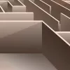 Woman standing in front of a maze