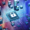 Cybersecurity lock over circuit board