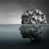 Head made of puzzle pieces